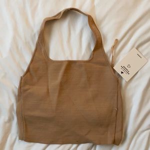 Glassons Twist Knit Halter Top in Croissant Medium